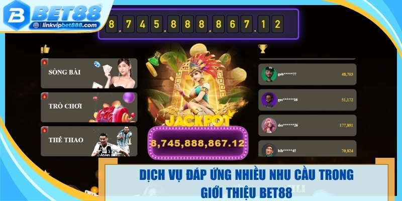 Dịch vụ đáp ứng nhiều nhu cầu trong giới thiệu Bet88