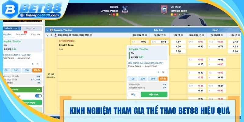 Kinh nghiệm tham gia thể thao Bet88 hiệu quả