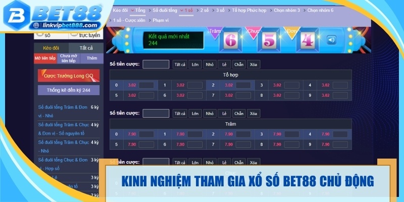 Kinh nghiệm tham gia xổ số Bet88 chủ động 