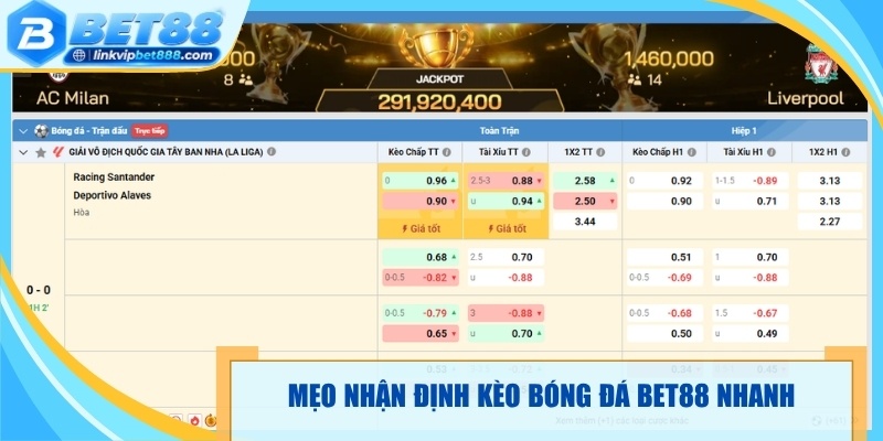 Mẹo nhận định kèo bóng đá Bet88 nhanh