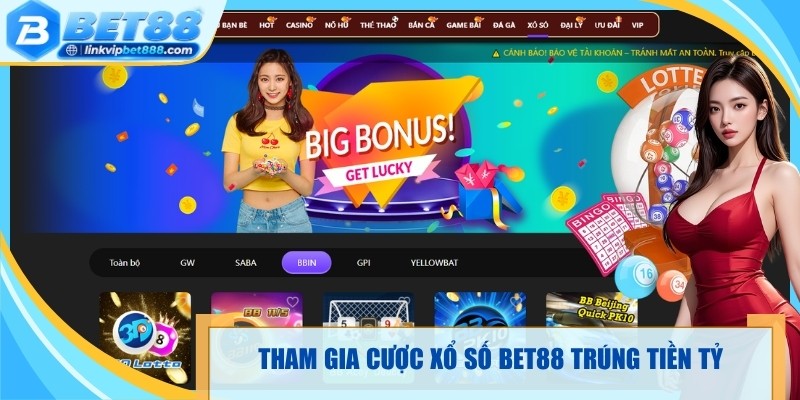 Tham gia cược xổ số bet88 trúng tiền tỷ