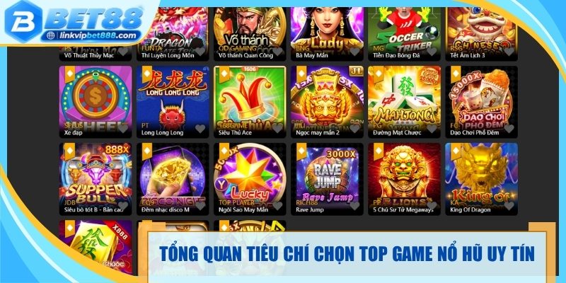 Tổng quan tiêu chí chọn top game nổ hũ uy tín