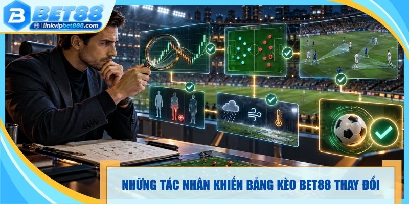 Những tác nhân khiến bảng kèo Bet88 thay đổi